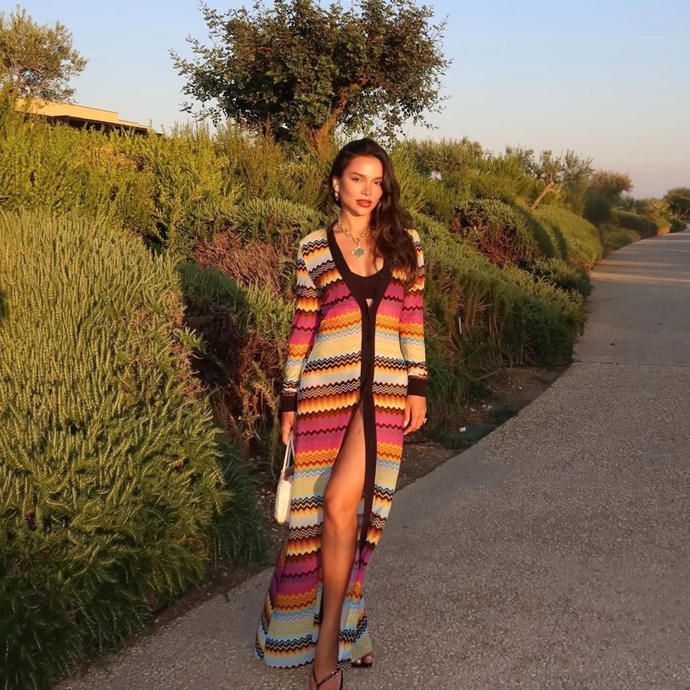 Missoni zigzag cover up cardigan maxi dress NWT